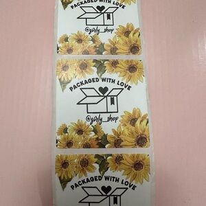 50 ct. Sunflower Custom 2” Square Packaging Stickers